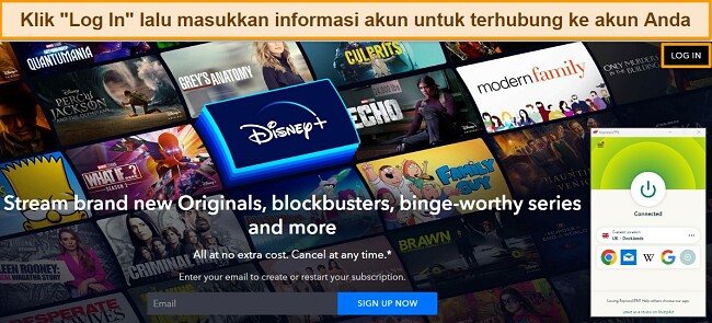 Panduan cara menonton Disney Plus di browser dengan VPN - masuk dengan ExpressVPN