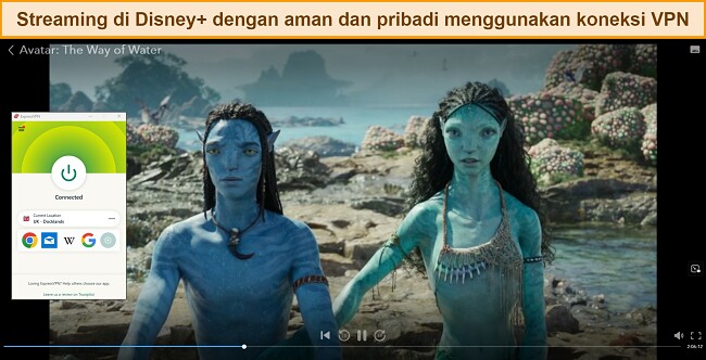 Panduan cara menonton Disney Plus streaming Avatar dengan VPN - menggunakan server ExpressVPN di Inggris